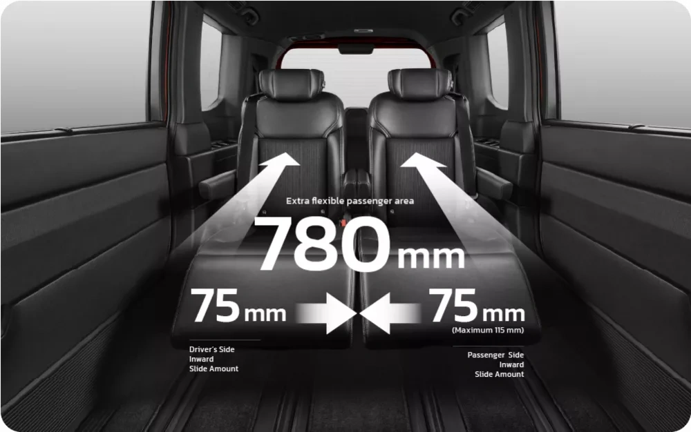 2nd Row Captain Seats with Ottoman