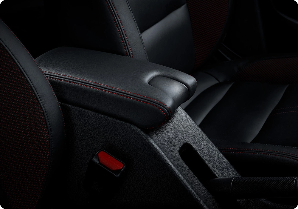 Leather-Wrapped Console Box with Armrest