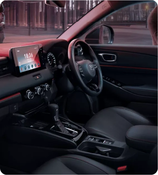 Stylish Black Interior with NEW Red Lining