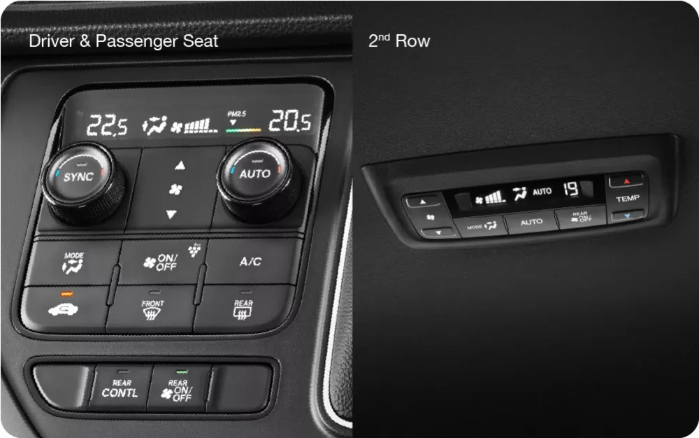 Tri-Zone Automatic Air Conditioner with Plasmacluster Technology